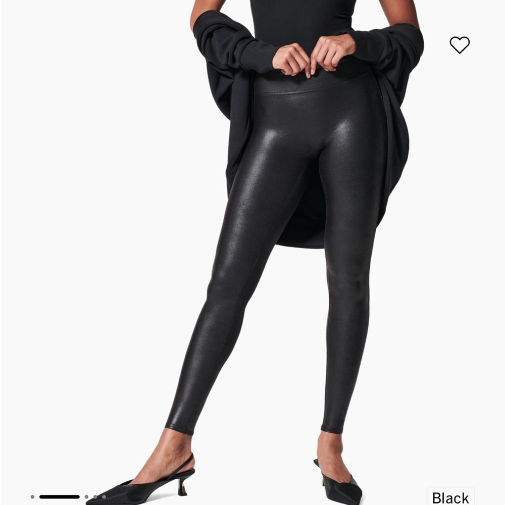 SPANX Black Faux Leather Leggings